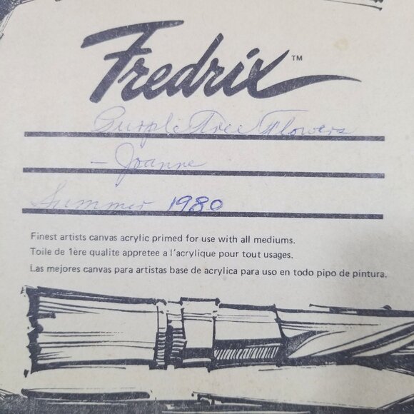 Vintage Painting of Purple and Lavender Flowers in a Frame - Picture 7 of 9